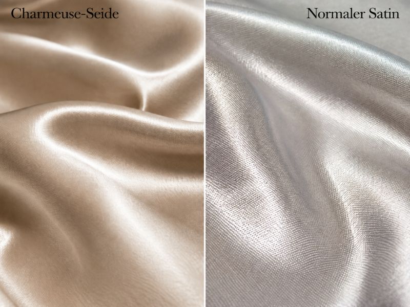 Charmeuse Seide vs Satin Stoff im Vergleich