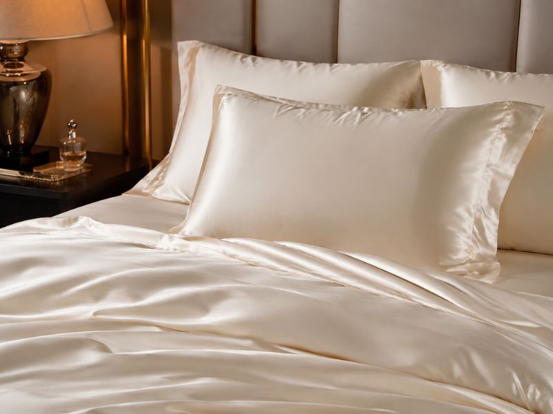 Hochwertige Seidenbettwäsche aus reiner Maulbeerseide im Schlafzimmer