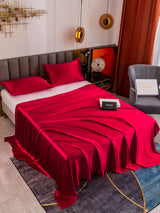 [Rotwein] SilkSilky-DE 19Momme Bettwäsche Sets 003