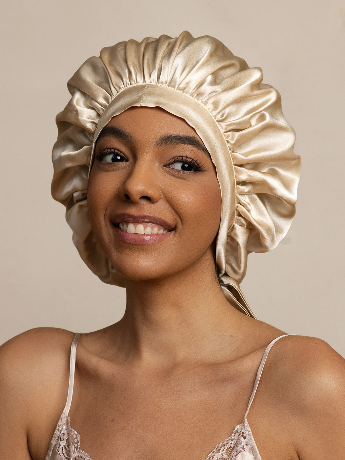 [König Blau] SilkSilky-DE Reine Seide Sleep Cap 003,