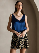 [Dunkelblau] SilkSilky-DE Sleeveless V Neck Cami Top 001