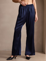 [Dunkelblau] SilkSilky-DE 19Momme Seide Womens Pants 007,