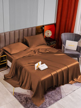 [Kaffee] SilkSilky-DE 22Momme Reine Seide Bedding Set 002,