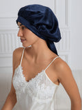 SilkSilky-DE Reine Seide Sleep Cap Dunkelblau 002