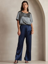 [Dunkelblau] SilkSilky-DE 19Momme Seide Womens Pants 001,