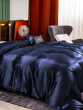 SilkSilky DE 25Momme Reine Seide Duvet Cover Dunkelblau 004