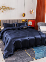 [Dunkelblau] SilkSilky-DE 19Momme Bettwäsche Sets 004