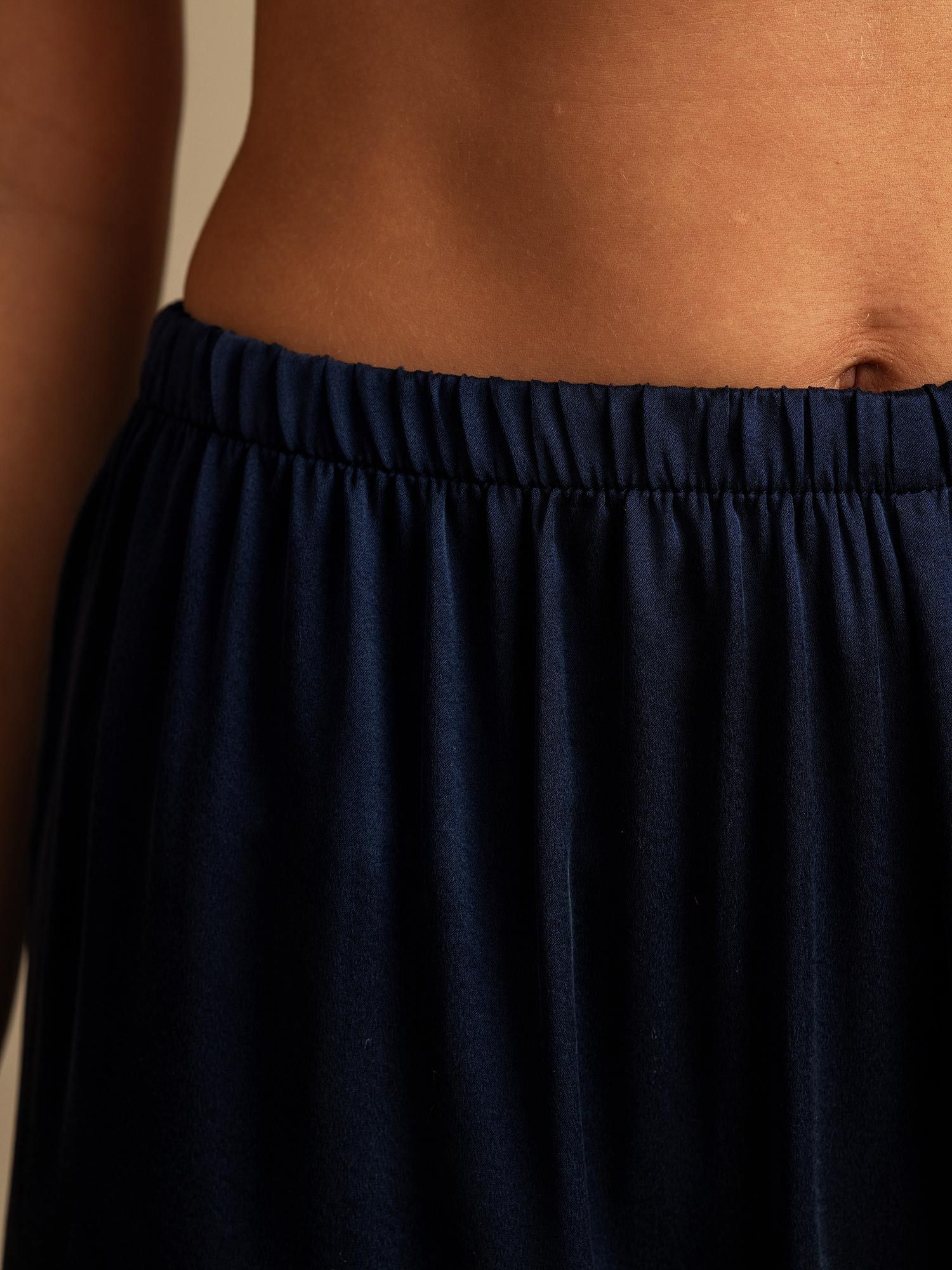 [Dunkelblau] SilkSilky-DE 19Momme Seide Womens Sleep Bottoms 004,