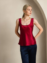 [Rotwein] SilkSilky-DE Sleeveless Cami Top 003