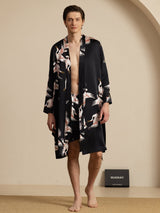 [Schwarz] SilkSilky-DE 19Momme Long Sleeve Mens Pajamas 002