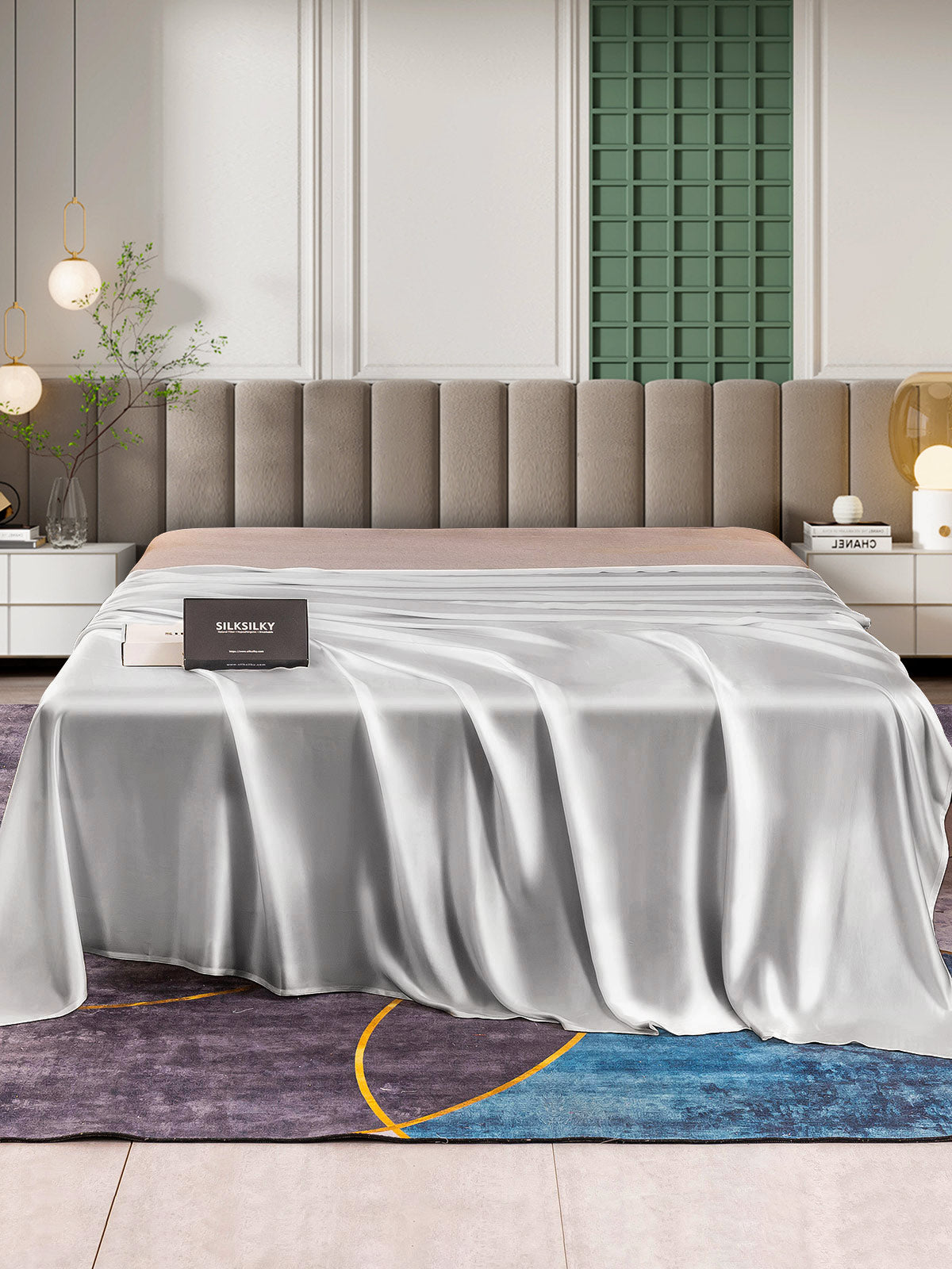 [Silber] SilkSilky-DE 25Momme Reine Seide Sheet 002