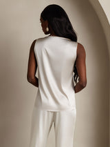 [Hellgrau] SilkSilky-DE Sleeveless Round Neck Cami Top 002