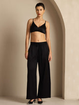 [Schwarz] SilkSilky-DE 19Momme Womens Pants 007