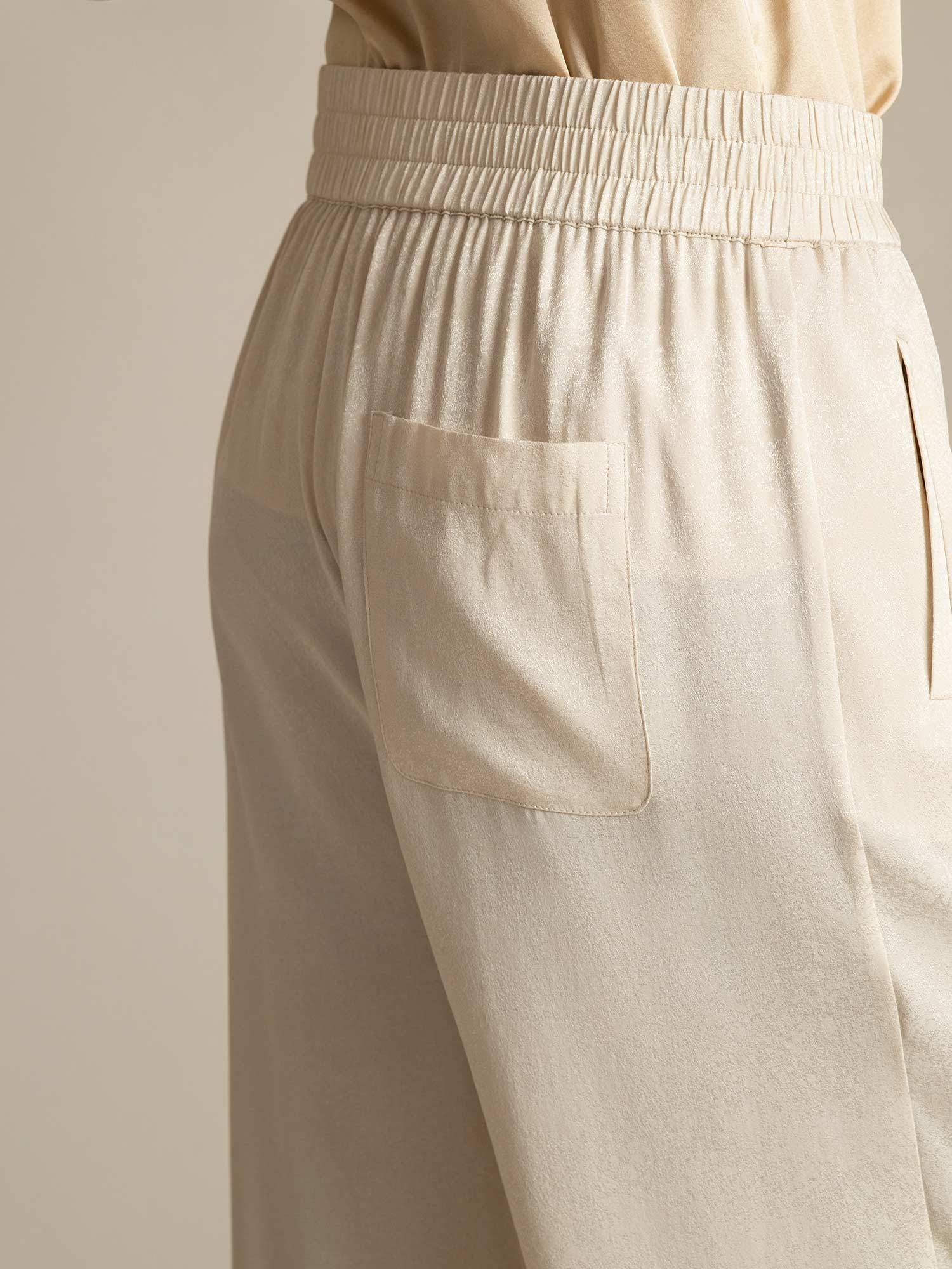 [Beige] SilkSilky-DE 22Momme Seide Womens Pants 005