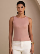 [Rosa] SilkSilky-DE Sleeveless Round Neck Cami Top 003