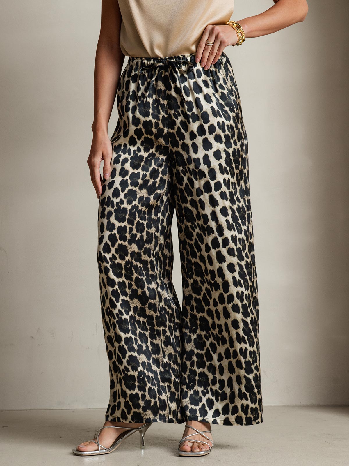 [Leopard] SilkSilky-DE Reine Seide Womens Pants 008
