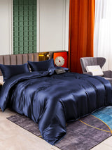 [Dunkelblau] SilkSilky-DE 25Momme Bettwäsche Sets 001