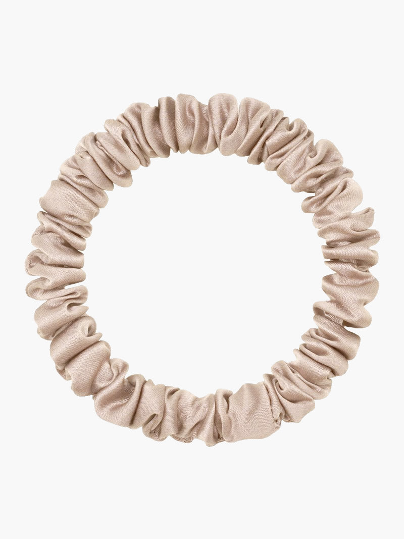 SilkSilky DE 19Momme Reine Seide Scrunchie Beige 004