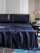 [Dunkelblau] SilkSilky-DE 22Momme Reine Seide Bedding Set 006,