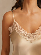 [Champagner] SilkSilky-DE Sleeveless V Neck Camisole-Set 005