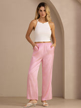 [Rosa Nadelstreifen] SilkSilky-DE Womens Pants 005