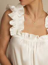 [Weiß] SilkSilky-DE Sleeveless Square Neck Nachthemden 005