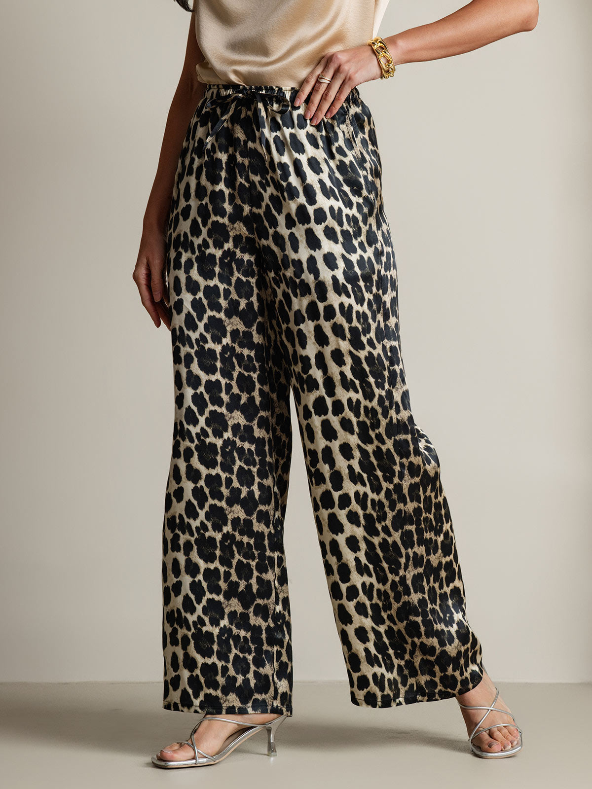 [Leopard] SilkSilky-DE Reine Seide Womens Pants 007