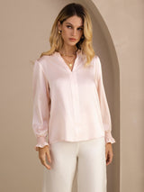 [Rosa] SilkSilky-DE Long Sleeve Damenblusen 001