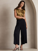 [Braun] SilkSilky-DE Cap Sleeve Round Neck T-Shirt 006