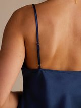 [Dunkelblau] SilkSilky-DE Sleeveless V Neck Cami Top 004