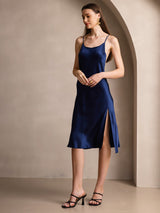 [Dunkelblau] SilkSilky-DE Sleeveless Kleider 005
