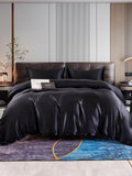 SilkSilky DE 22Momme Reine Seide Bedding Set Schwarz 001