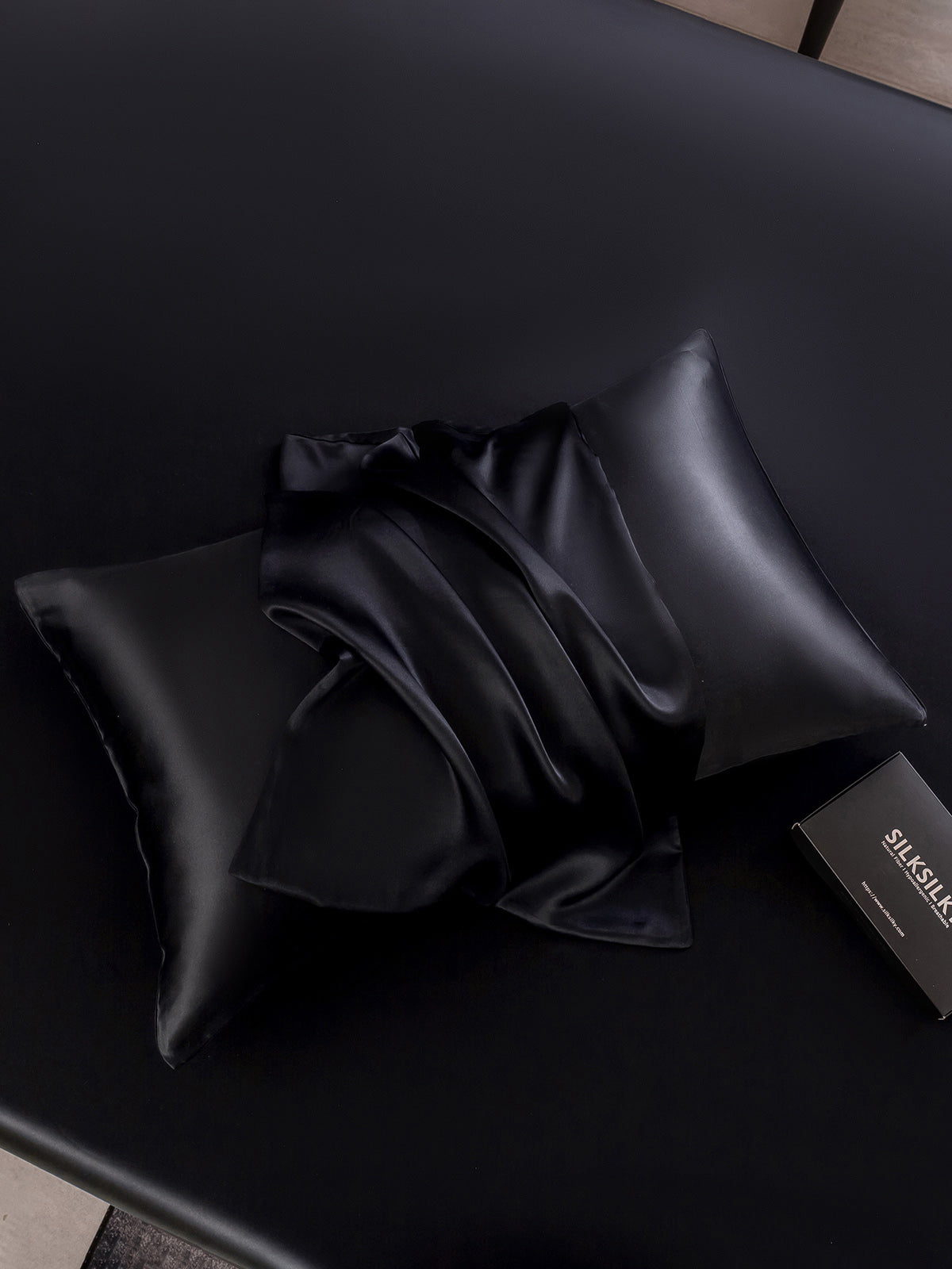 [Schwarz] SilkSilky-DE 22Momme Reine Seide Pillowcase 003