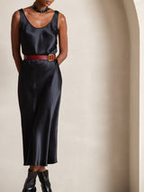 [Schwarz] SilkSilky-DE Sleeveless Kleider 007