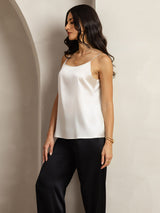 [Hellgrau] SilkSilky-DE Spaghetti Strap Cami Top 005