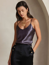 [Lilagrau] SilkSilky-DE Spaghetti Strap V Neck Cami Top 007