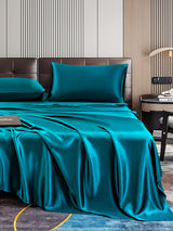 [König Blau] SilkSilky-DE 22Momme Reine Seide Bedding Set 006,
