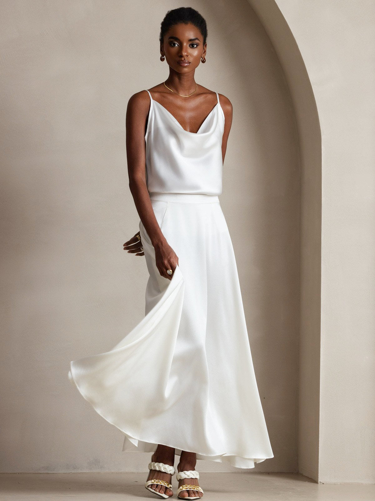 [Weiß] SilkSilky-DE 19Momme Seide Camisoles 007