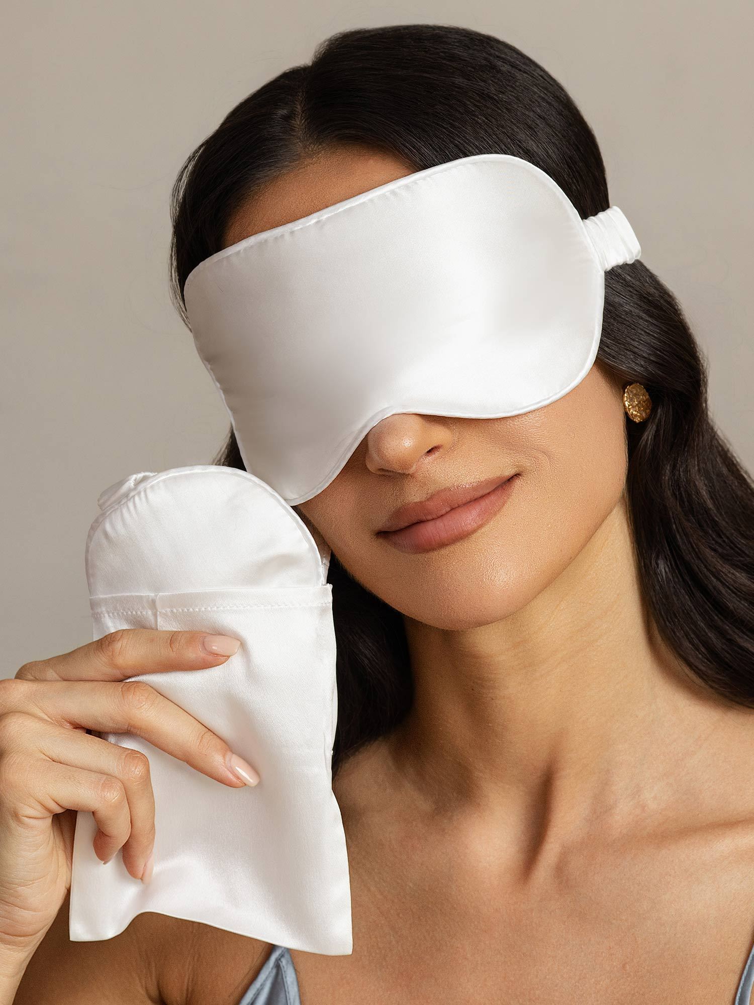 [Weiß] SilkSilky-DE Reine Seide Eye Mask 003