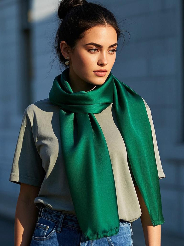 [Dunkelgrün] SilkSilky-DE Schals 001