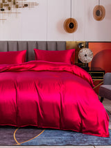 [Rotwein] SilkSilky-DE 19Momme Bettwäsche Sets 002