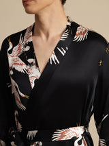 [Schwarz] SilkSilky-DE 19Momme Mens Robe 006