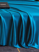 [König Blau] SilkSilky-DE 19Momme Spannbettlaken 003
