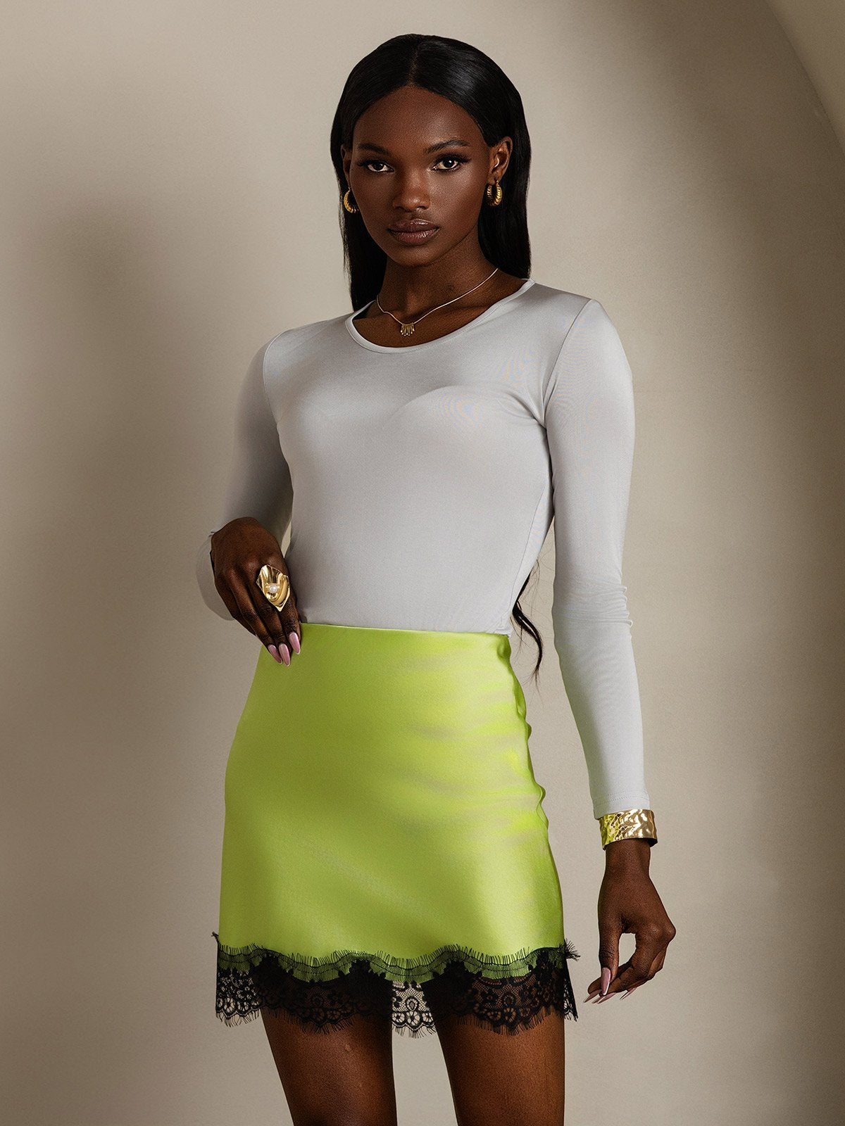 SilkSilky-DE 19Momme Seide Skirt Mintgrün 003
