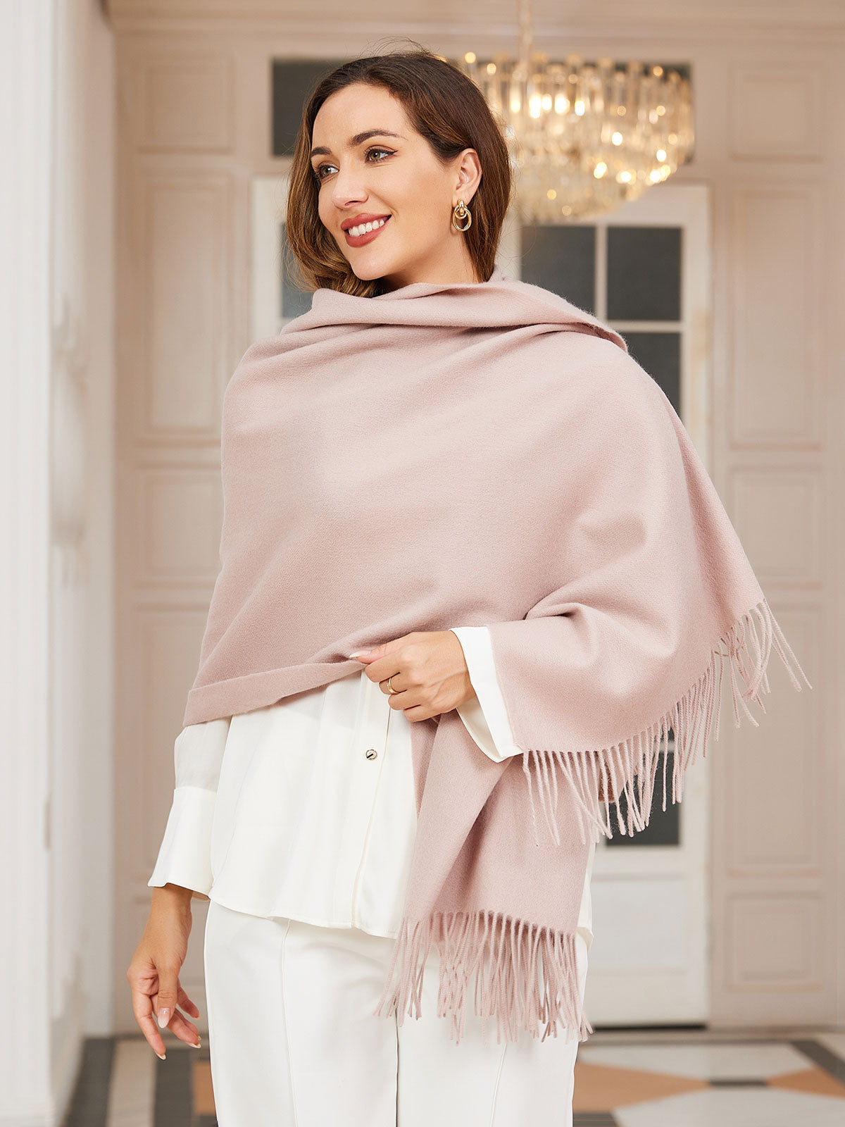[Hellbeige] SilkSilky-DE Wolle Scarf 003