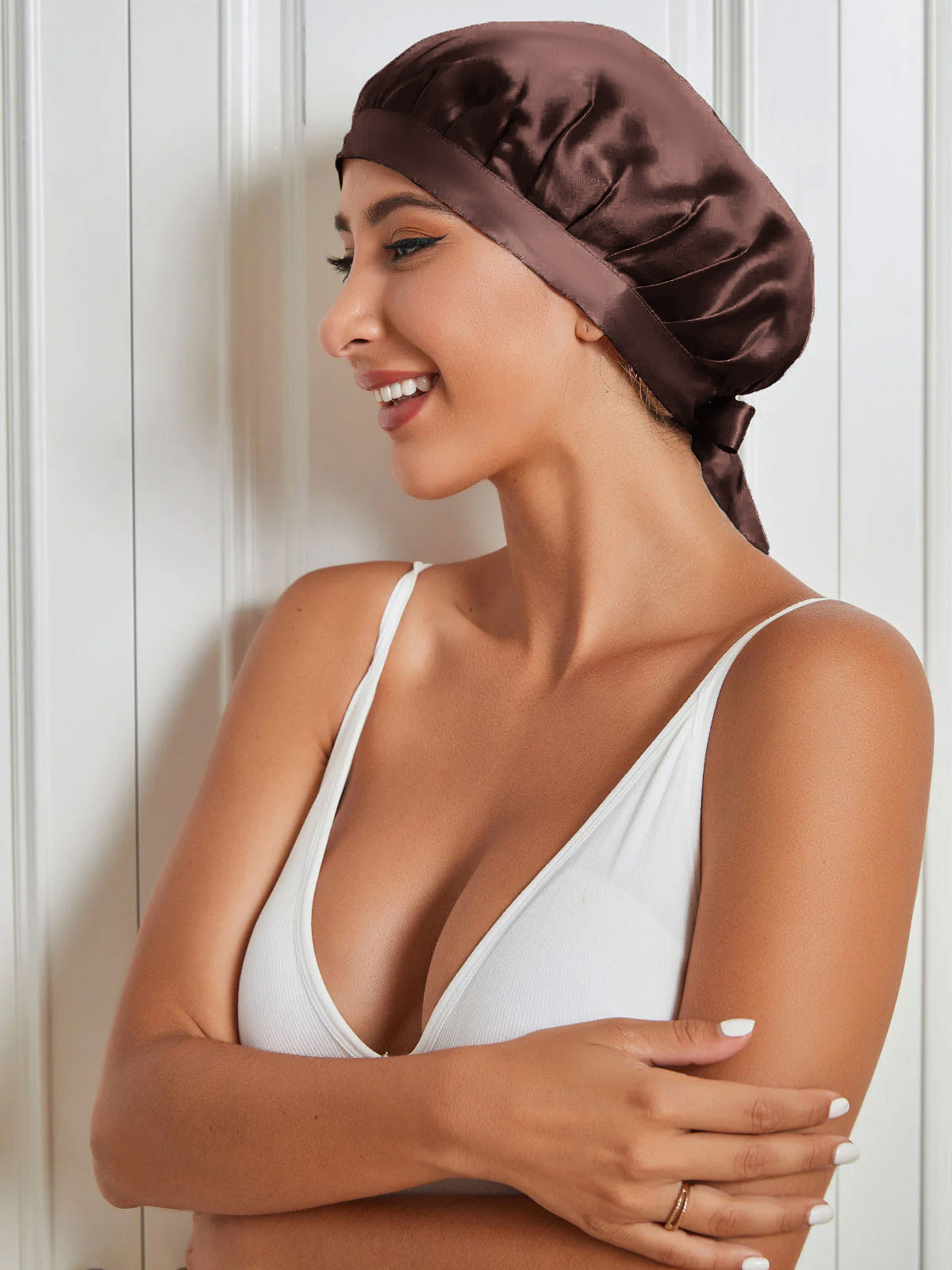 [Kaffee] SilkSilky-DE Reine Seide Sleep Cap 001