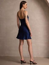 [Dunkelblau] SilkSilky-DE Sleeveless Cowl Neck Kleider 002