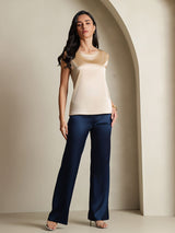[Champagner] SilkSilky-DE Sleeveless Round Neck Cami Top 004