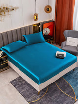 [König Blau] SilkSilky-DE 19Momme Bettwäsche Sets 001