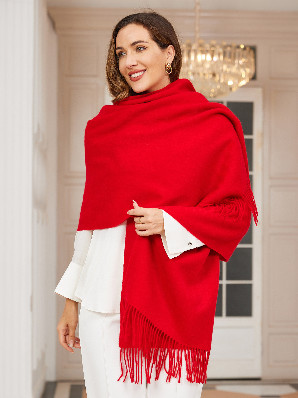 [Rot] SilkSilky-DE Wolle Scarf 003